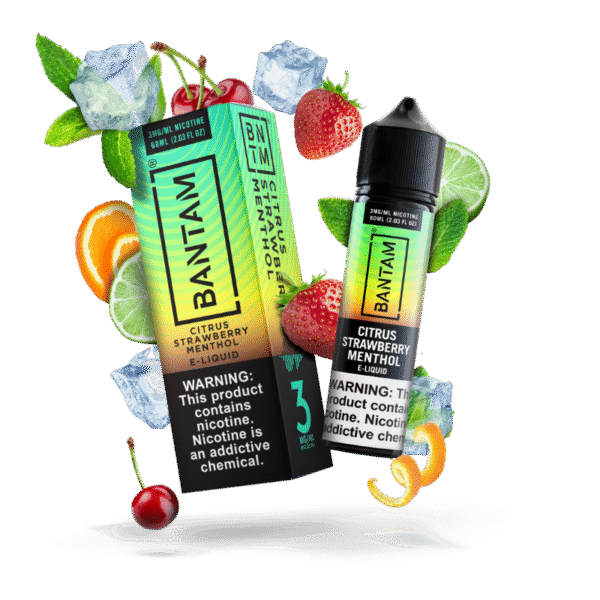 Bantam Citrus Strawberry Menthol E-liquid – 60ml Vape Juice with Orange, Lime & Strawberry Flavors
