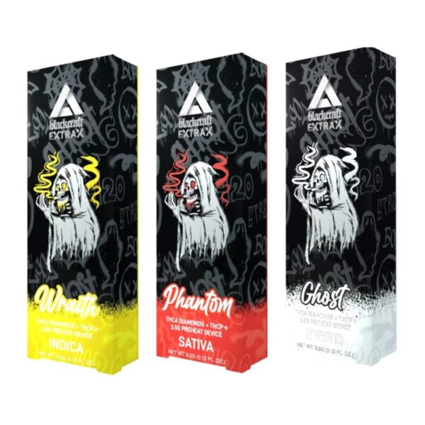 BlackCraft Extrax THCA Diamonds + THCP+ Disposable Vape – 3.5G (3500mg), Rechargeable, Ceramic Coil, THC-A Blend, Preheat Function, Button-Activated, THC <0.3%, Multiple Flavors