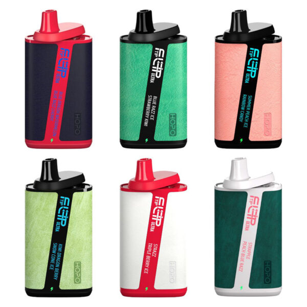 HOPO FLIP TIP Ultra 2-in-1 Flavor Switch Disposable Vape with Dual Juice Chambers and Mesh Coil Technology