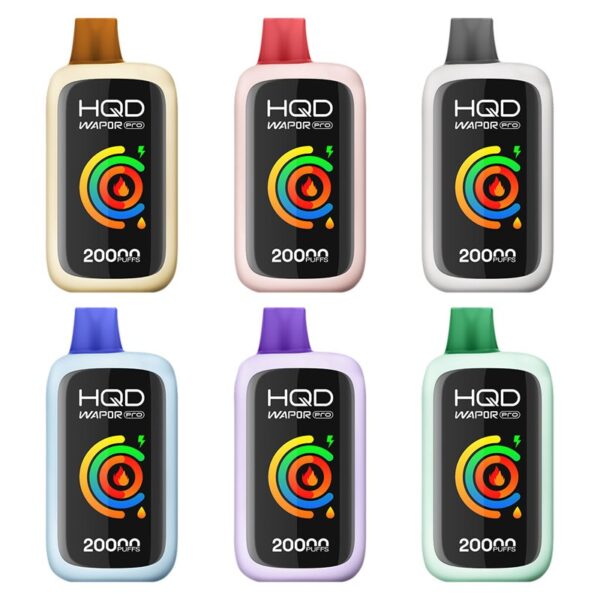 HQD Wapor Pro Disposable Vape Kit – Ultra-Clear Screen, Adjustable Power 9-22W, 5% Nic, Up to 20000 Puffs