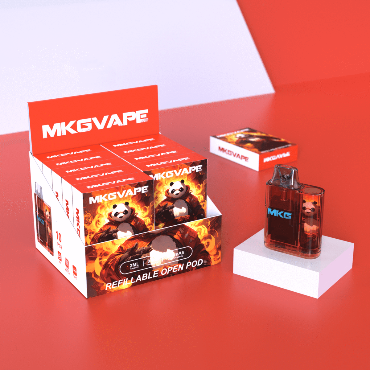MKG Refillable Vape 2ml Open Pod systems Visible Oil Tank, Oil Core Separation