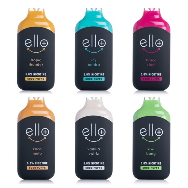 BLVK Ello Plus 6000 Puff Rechargeable Disposable Vape with 12ml Pre-Filled E-Juice and Mesh Coil