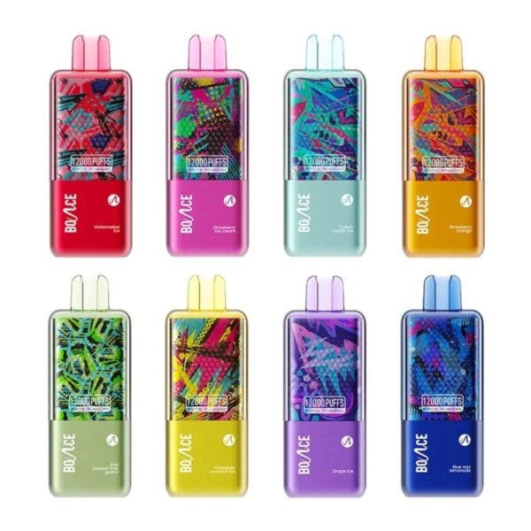 Bounce Turbo 12000 Disposable Vape – 18ml Pre-Filled 5% Nic Salt, Rechargeable with Type-C & Ergonomic Design