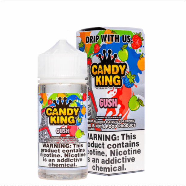 Candy King Gush E-liquid – 100ml Vape Juice with Mixed Fruit Flavors of Strawberry, Orange, Blueberry, Raspberry, and Green Apple