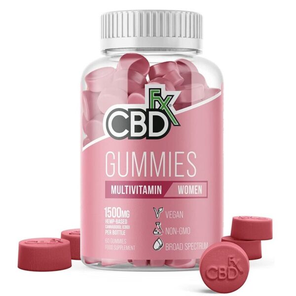 CBDfx CBD Gummies with Multivitamin For Women 1500mg – 60 Count, Broad Spectrum, Vegan, All-Natural