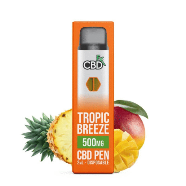 CBDfx CBD Vape Pen – 250mg/500mg Broad Spectrum, Disposable, 400 Puffs, 50/50 PG/VG, Draw-Activated