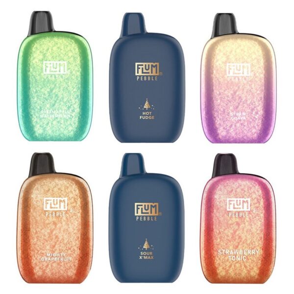 Flum Pebble 6000 Christmas Edition – 14ml 5% Nicotine, 6000 Puffs, Rechargeable 600mAh, Mesh Coil