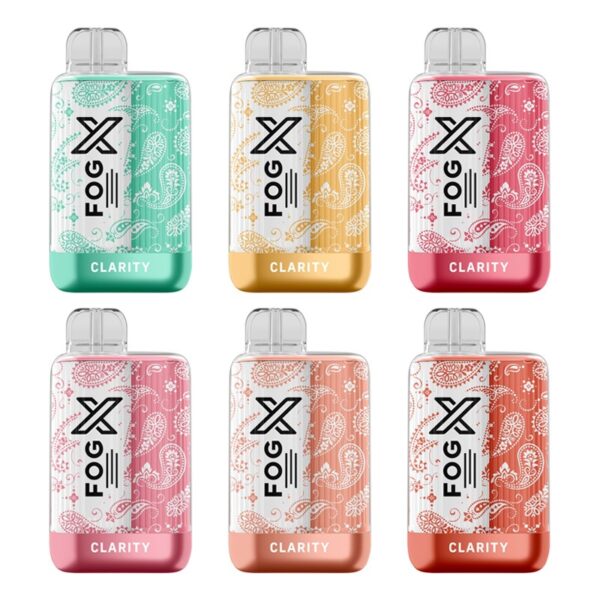 FOG X Clarity 7000 Puff Nicotine-Free Rechargeable Disposable Vape with 14ml Pre-Filled E-Liquid