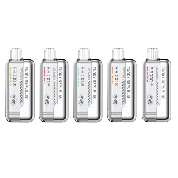 Funky Republic Fi3000 3000 Puffs Rechargeable Disposable Vape with 5ml Pre-Filled E-Juice and Mesh Coil