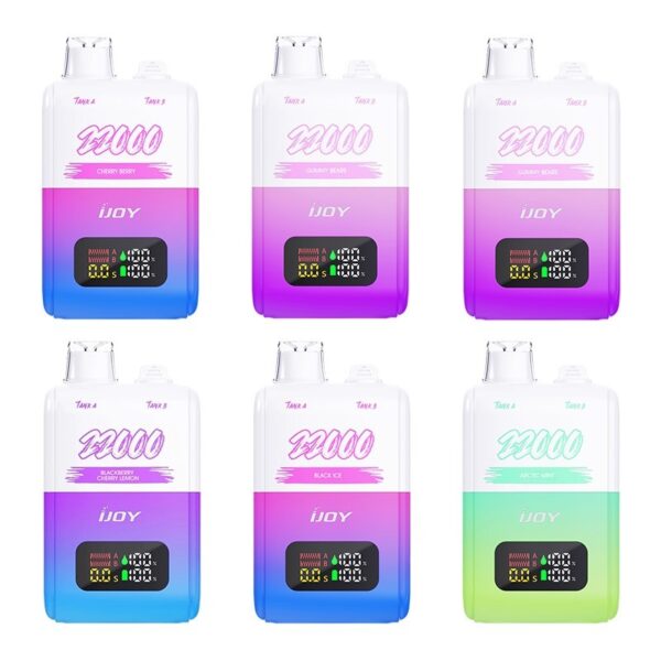 iJOY SD22000 Double Tank Disposable Vape Kit – 30ml Pre-Filled 5% Nic, Rechargeable 650mAh with Mesh Coil & Mega Screen