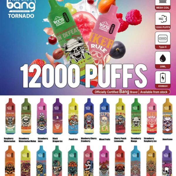Bang Tornado 12000 12000 Puff Disposable Vape Wholesale