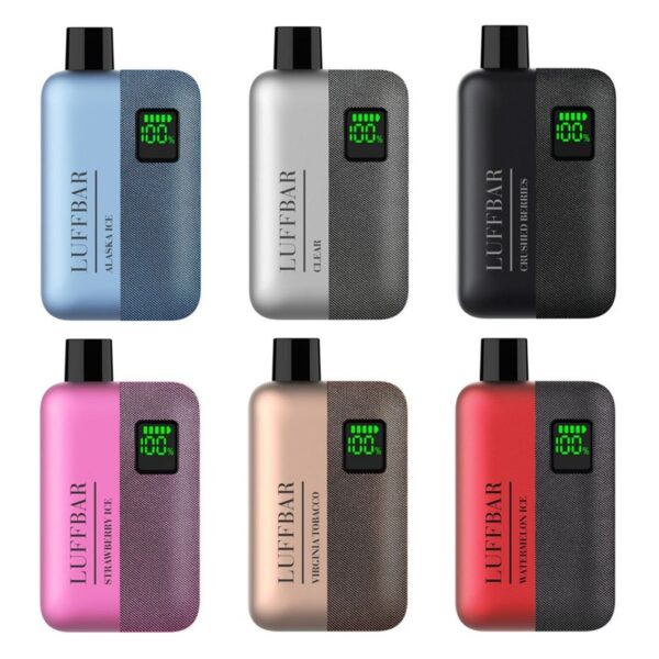 LUFFBAR TT9000 Fabric Disposable Vape – 18ml Pre-Filled 5% Nic, Rechargeable 550mAh with BOOST Mode & Digital Display