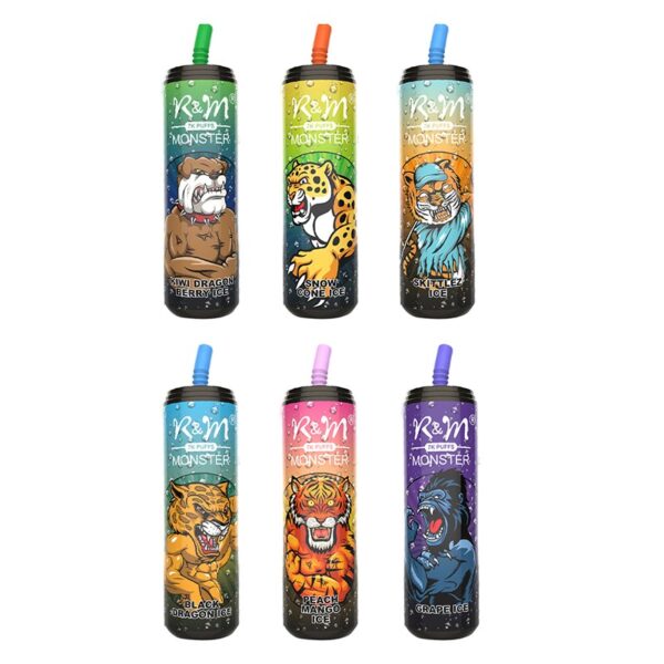 R and M Monster Disposable Vape – Cola Can Shape, 15ml 5% Nicotine, 7000 Puffs, Rechargeable, Mesh Coil