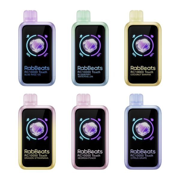 RabBeats RC10000 Touch Disposable Vape with Touch Screen, 14ml Pre-Filled E-Liquid, and Adjustable Modes