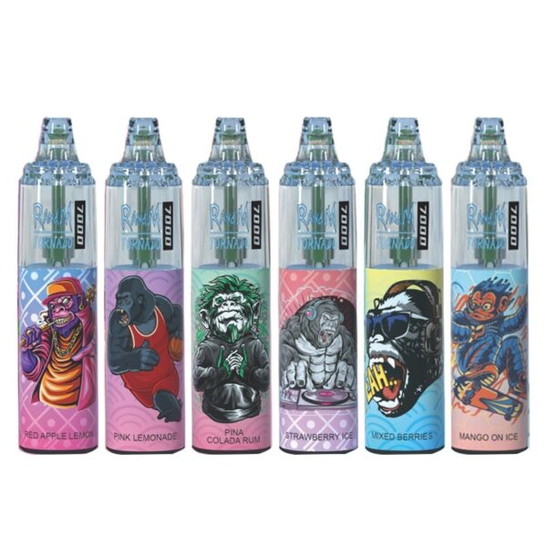 R and M Tornado 7000 Puffs Disposable Vape – 14ml 5% Nicotine, 850mAh Rechargeable, Adjustable Airflow, RGB Light