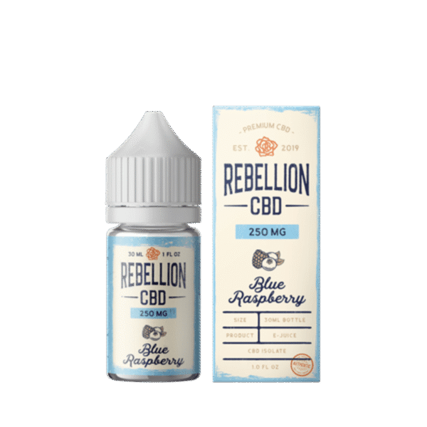 Rebellion CBD Blue Raspberry Isolate CBD Oil Tincture 30ml – 500mg CBD, THC-Free, Designed for Sub-ohm Vaping, cGMP Certified