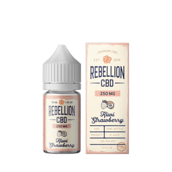 Rebellion CBD Kiwi Strawberry Isolate CBD Oil Tincture 30ml – 250mg CBD, THC-Free, Designed for Sub-ohm Vaping, Kiwi Strawberry Flavor, cGMP Certified