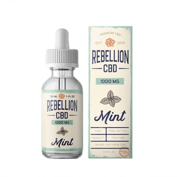 Rebellion CBD Mint 500mg Broad Spectrum Oil – Fresh Spearmint Flavor Natural Terpenes MCT