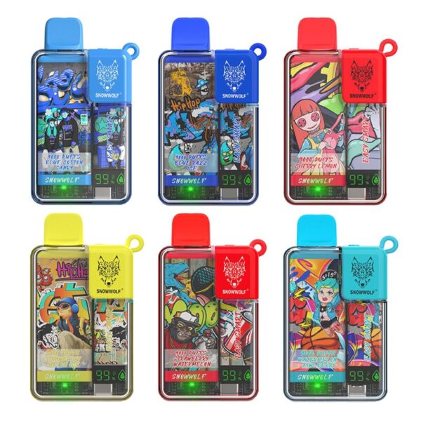 SnowWolf Easy Smart EA9000 Disposable Vape with 12.5ml Pre-Filled E-Liquid, Smart Display, and 9000 Puffs