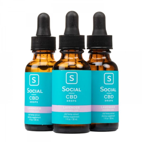 Social CBD Lavender Isolate Oil Drops – 30ml Pure CBD, THC-Free, Infused with Essential Oils, Vegan