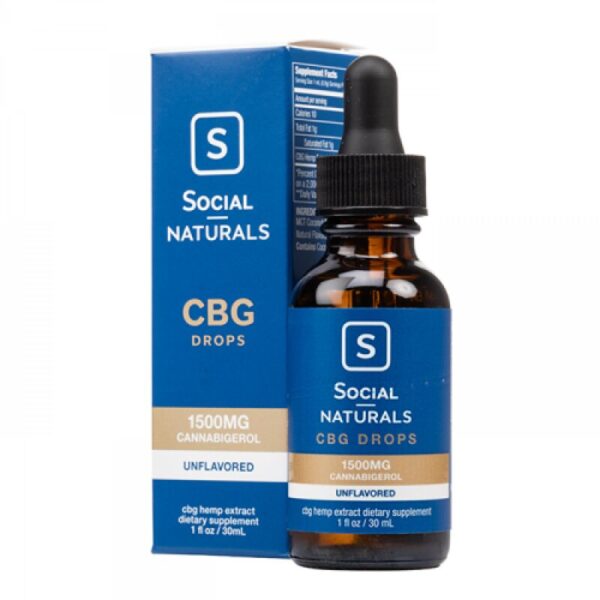 Social Naturals Natural Flavor Isolate CBG Drops – 30ml, THC-Free, Supports Mental Clarity, Vegan