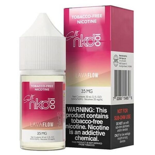 Naked 100 Lava Flow Tobacco-Free Nic Salt E-Juice 30ml – Exotic Strawberry and Pineapple Blend
