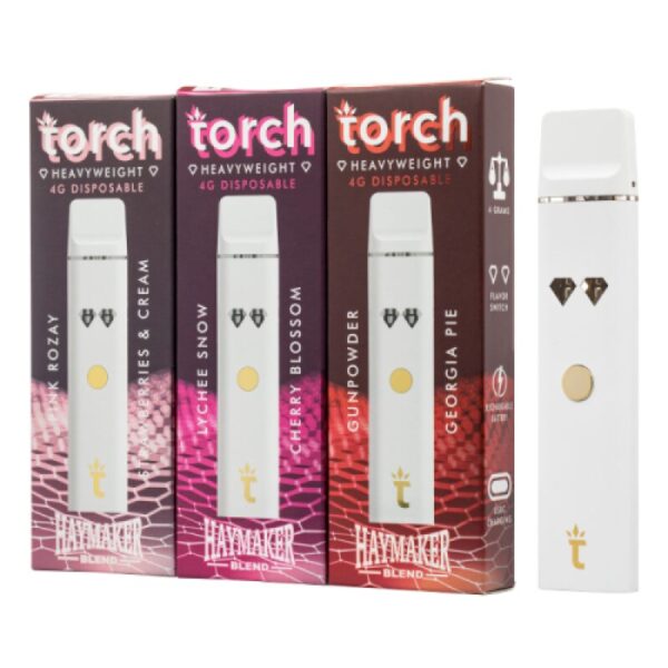 Torch Heavyweight Haymaker Disposable Vape – 4ml THC, Rechargeable, Dual Flavor Switch, Ceramic Coil