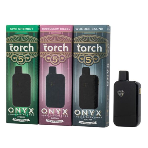 Torch Onyx THC-A Liquid Diamonds Disposable Vape – 5g, USB-C Rechargeable, Preheat Function, Third-Party Lab Tested