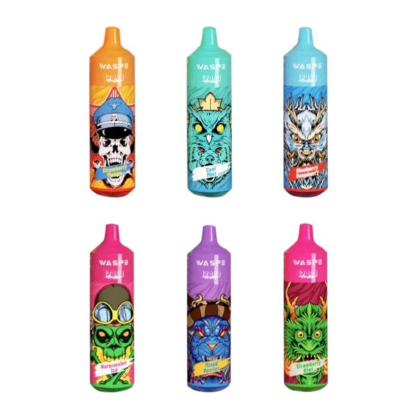 WASPE 12000 Neon-Colored Disposable Vape with 20ml Pre-Filled E-Liquid and Mesh Coil