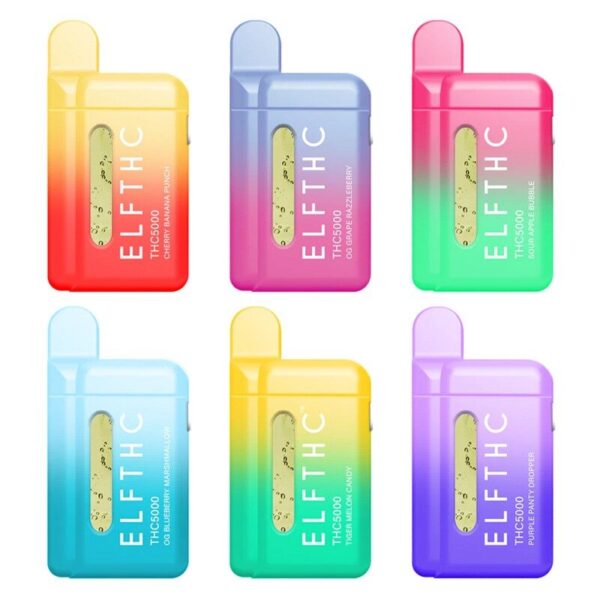 ELF THC Avarin Blend HHC/HHC-P Disposable Vape – 5000mg Mixed Cannabinoids with Ceramic Coil and Large Viewing Window for Oil Levels