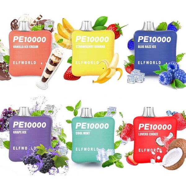 ELFWORLD PE10000 Disposable Vape – Mini Pillow-Shaped, 18ml Pre-Filled with Rechargeable Battery for 10000 Puffs