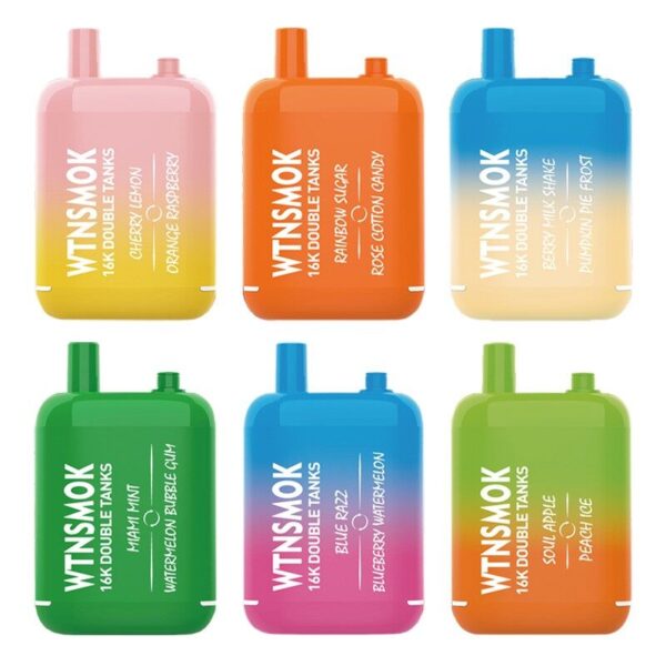 WTNSMOK 16K Double Flavor Disposable Vape – 30ml Pre-Filled, Rechargeable with Dual Mesh Coil and Flavor Switch for 16000 Puffs