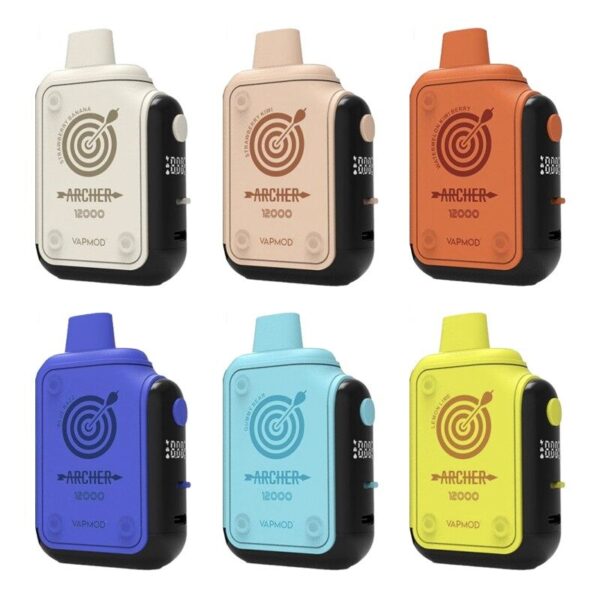 VapMod Archer 12000 Disposable Vape – 18ml Pre-Filled, 900mAh Rechargeable Battery with Jump Mode for Enhanced Clouds and Flavor