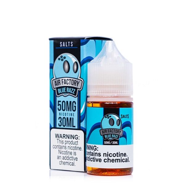 Air Factory Salts Blue Razz E-liquid – 30ml Nicotine Salt Vape Juice with Blue Raspberry Taffy Flavor