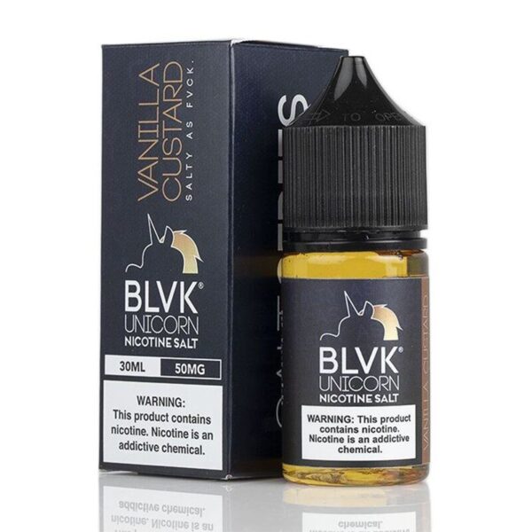 BLVK Unicorn Vanilla Custard Nic Salt E-liquid – 30ml Vape Juice with Rich Vanilla & Custard Flavors