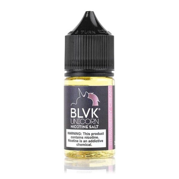 BLVK Unicorn Strawberry Cream Nic Salt E-liquid – 30ml Vape Juice with Sweet Strawberry & Rich Cream Flavors