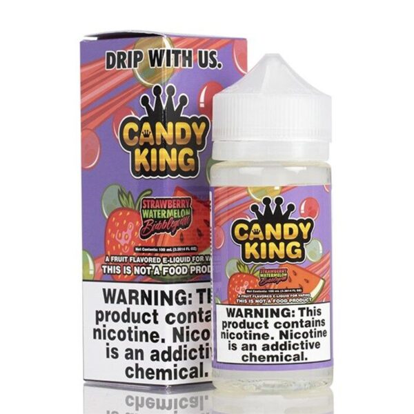 Candy King Strawberry Watermelon Bubble Gum E-liquid – 100ml Vape Juice with Strawberry & Watermelon Flavors