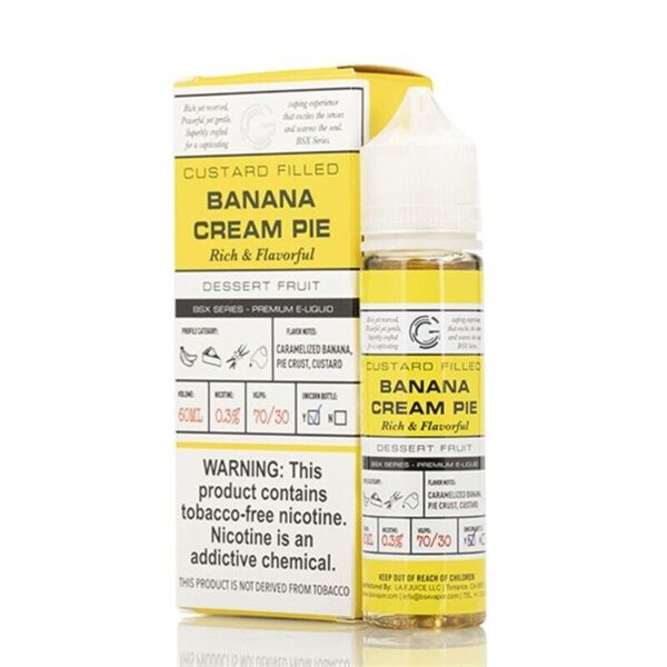 Glas Vapor Banana Cream Pie – Basix Series E-Juice 60ml – Rich Banana, Creamy Custard, and Buttery Pastry Flavor Vape Juice