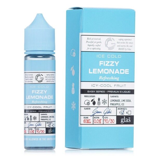Glas Vapor Fizzy Lemonade – Basix Series E-Juice 60ml – Refreshing Lemonade with a Hint of Menthol Flavor Vape Juice