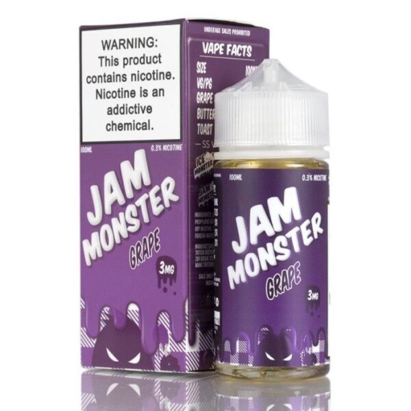 Jam Monster Grape Buttered Toast Vape Juice 100ml – Rich Grape Jam on Toast Flavor E-Liquid