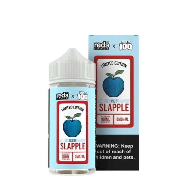 7 Daze Reds x Keep It 100 Slapple ICED Vape Juice 100ml – Apple Juice, Blue Raspberry Slushy & Menthol E-Liquid