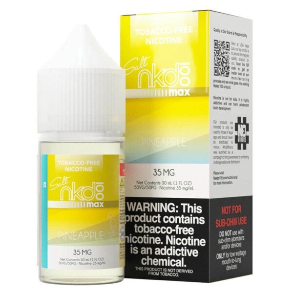 Tropical Pineapple Menthol Nic Salt Vape Juice – Naked 100 MAX Pineapple Ice Tobacco-Free Nicotine Salt E-Juice 30ml