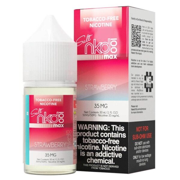 Cool Strawberry Mint Nic Salt Vape Juice – Naked 100 MAX Strawberry Ice Salt E-juice 30ml