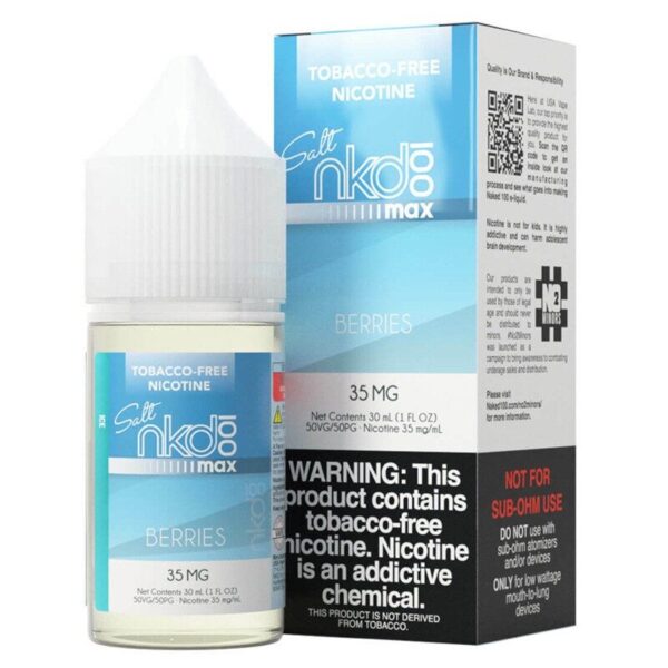 Chilled Mixed Berries Nic Salt Vape Juice – Naked 100 MAX Berries Ice Tobacco-Free Nicotine Salt E-Juice 30ml