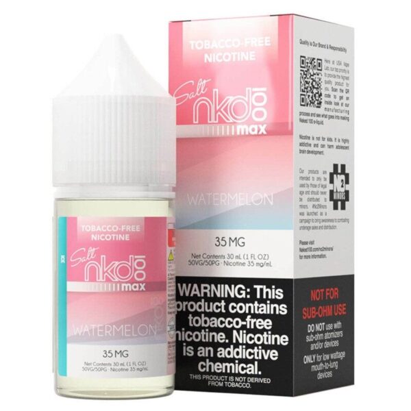 Refreshing Watermelon Menthol Nic Salt Vape Juice – Naked 100 MAX Watermelon Ice Salt E-Juice 30ml