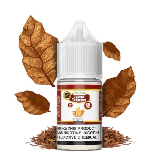 Jewel Tobacco Nic Salt E-Juice by Pod Juice 30ml – Rich Earthy Tobacco Flavor, Ideal for Pod Systems, Available in Multiple Nicotine Strengths