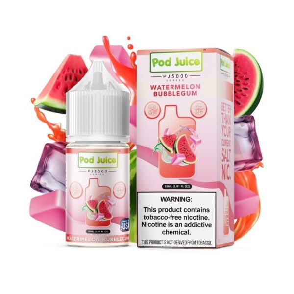 Pod Juice PJ5000 Watermelon Bubblegum Nic Salt Vape Juice 30ml