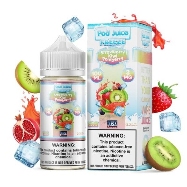 Pod Juice Strawberry Kiwi Pomberry Freeze Vape Juice 100ml