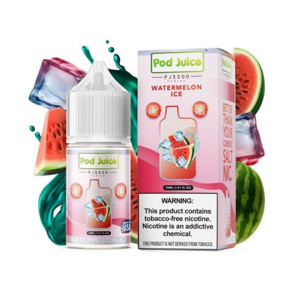 Pod Juice PJ5000 Watermelon Ice Nic Salt Vape Juice 30ml