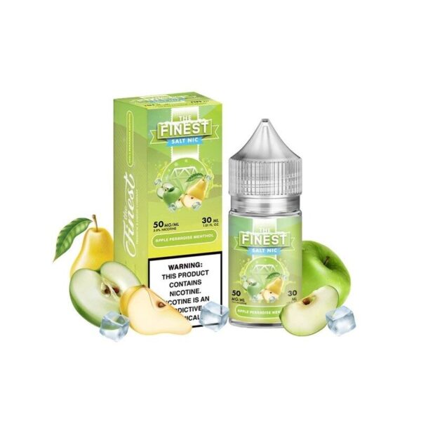 Finest SaltNic Apple Pearadise Menthol 30ml E-Juice – Crisp Apple Pear with Cooling Menthol Nic Salt Vape Juice